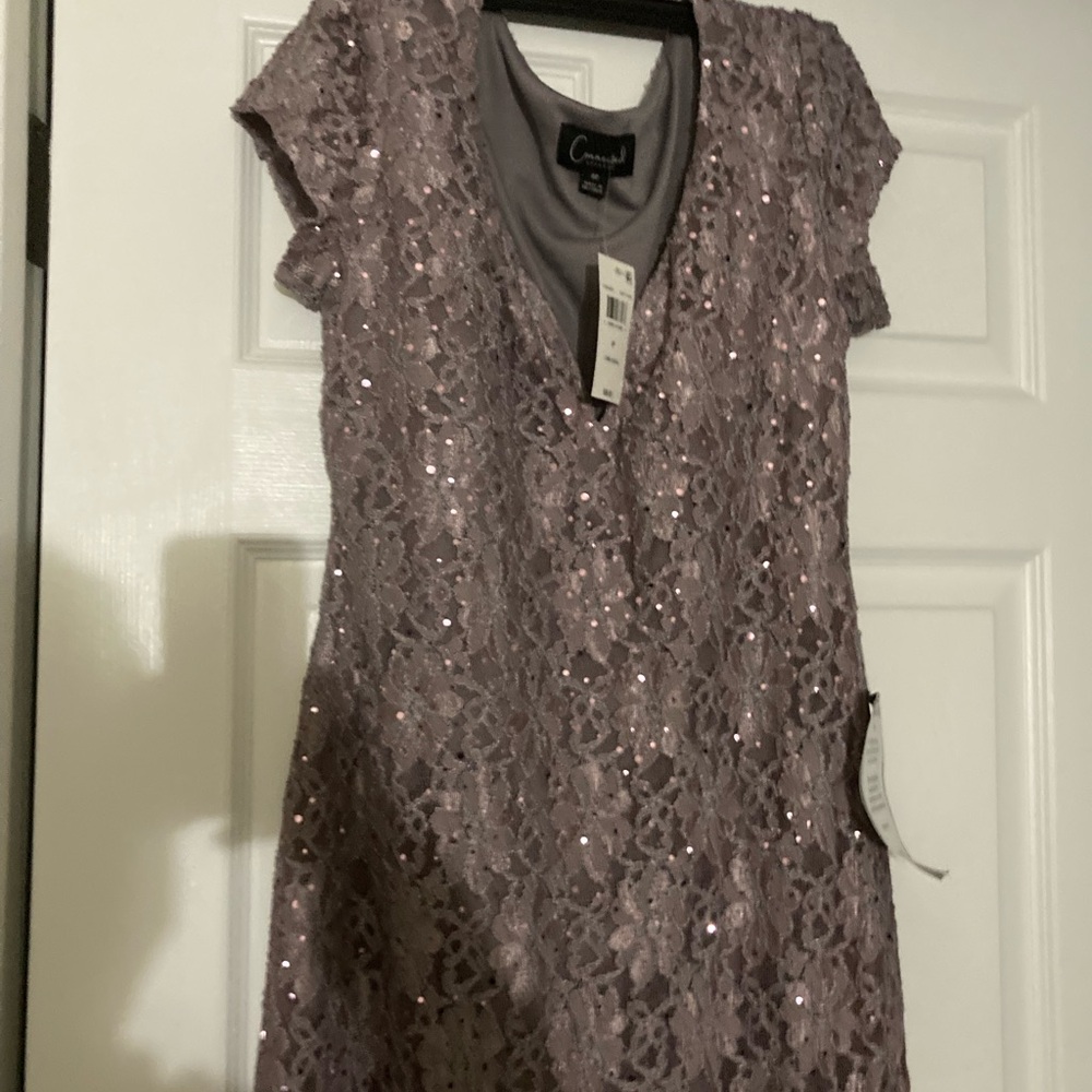 Connected Apparel Lavender Lace Maxi Dress